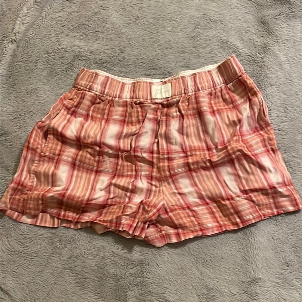 J. Crew Pink Plaid Boxer Shorts Relaxed Fit